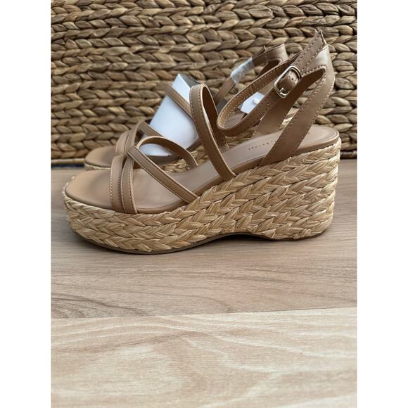 NWOB! Sun + Stone Finnickk Womens Faux Leather Strappy Wedge Sandals - Picture 3 of 8